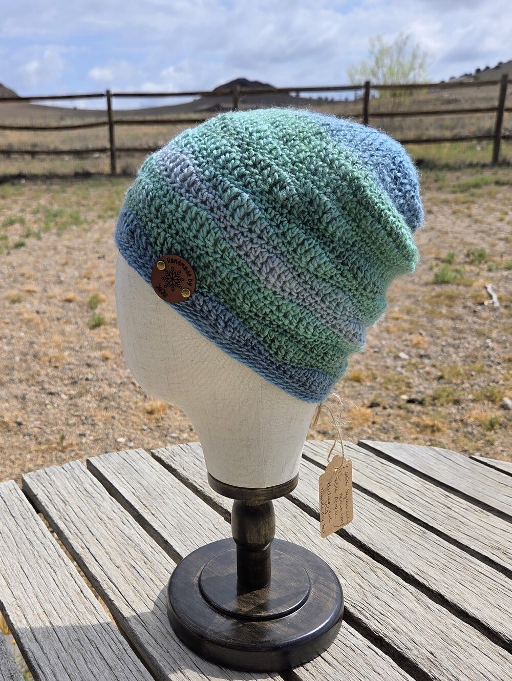 Artisan Handmade Crochet Lightweight Merino Wool Blend "Tropical Waters" Beanie